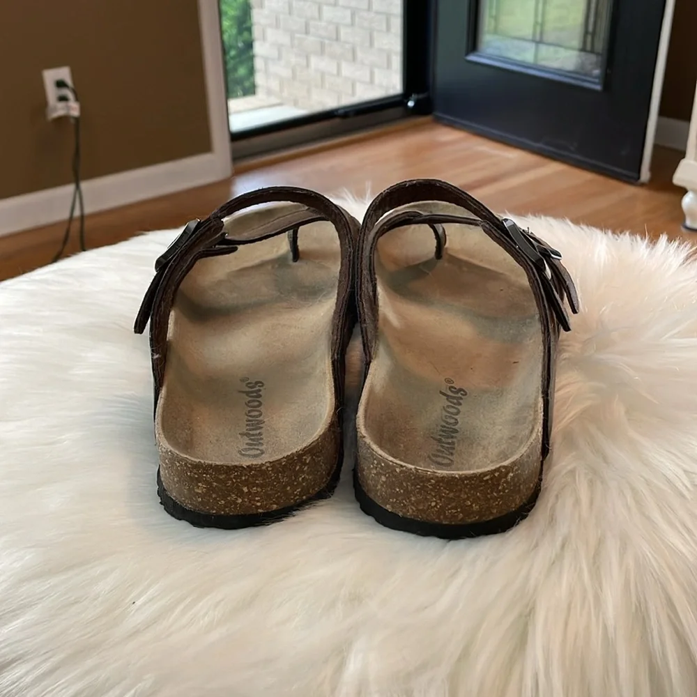 Outwoods Brown Sandals with Buckle Straps 10